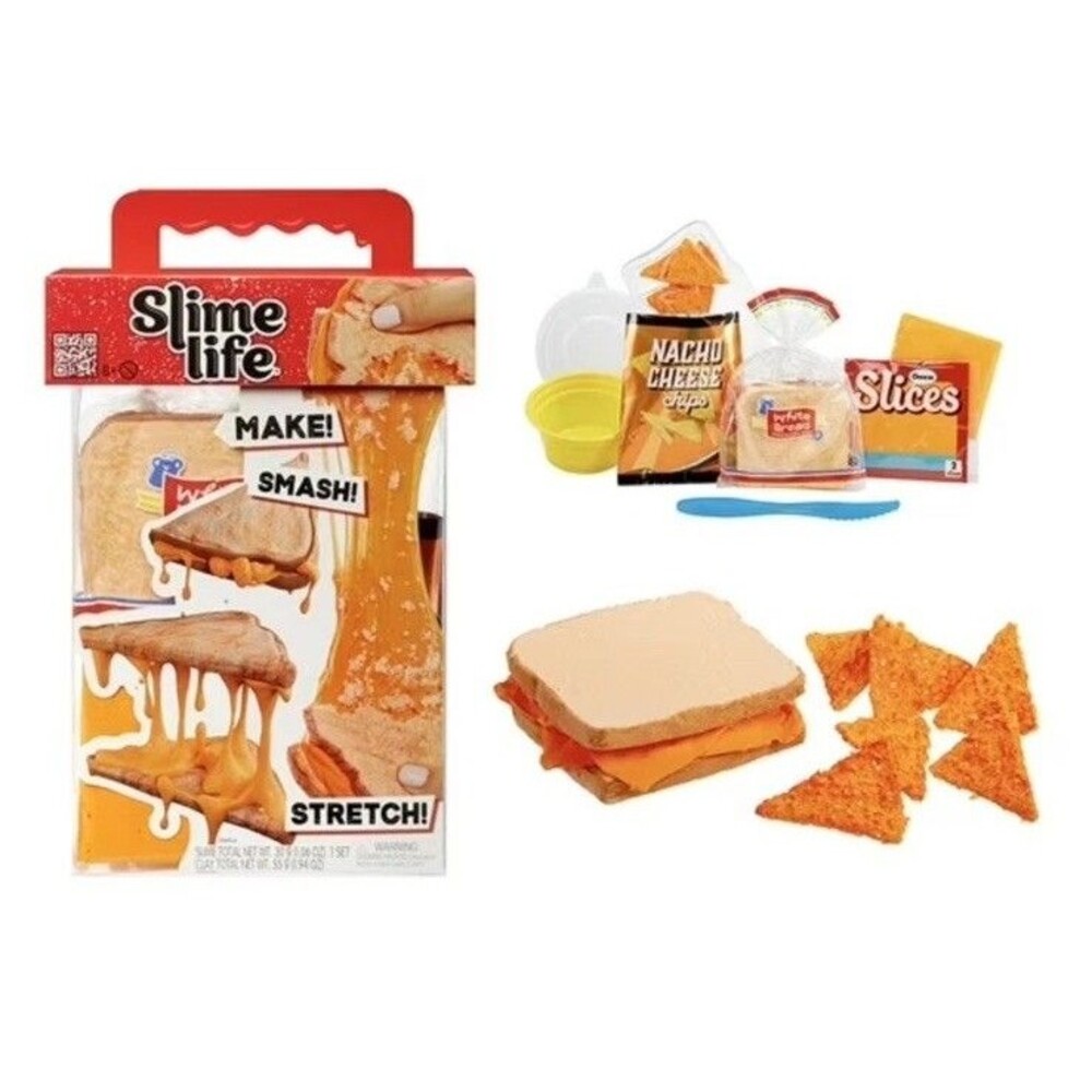 Slime Life Grilled Cheese And Chips DIY Slime Kit, Make! Smash! Stretch! Food